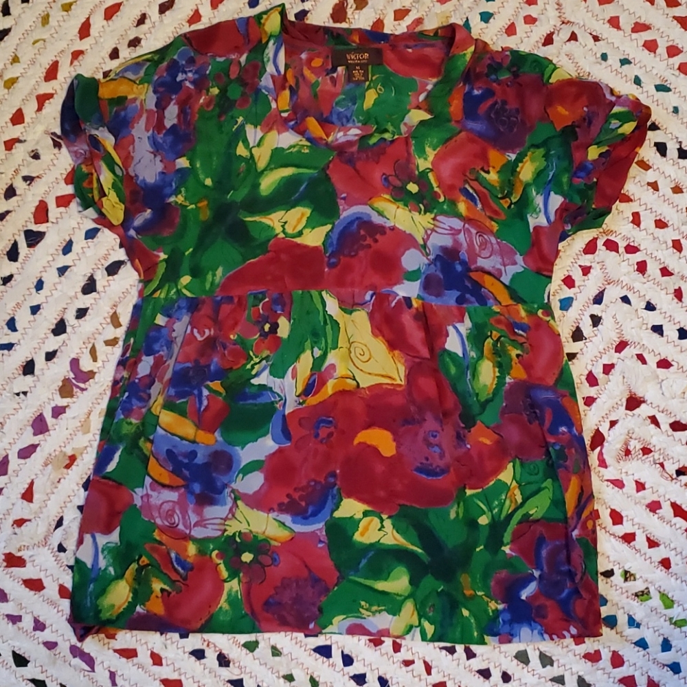 Vintage Victor Alfaro Silk Babydoll Top